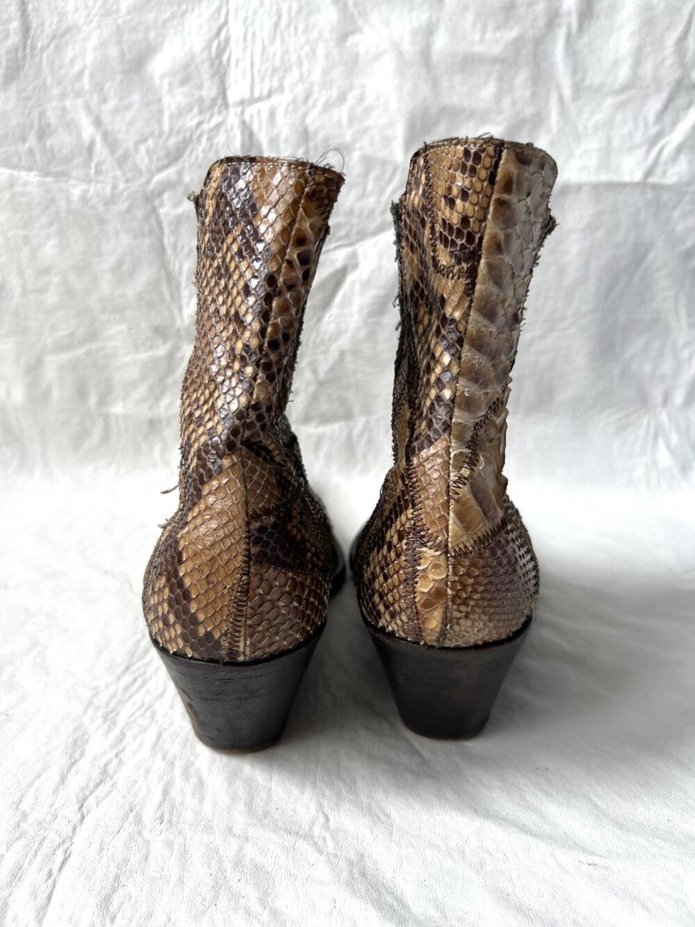 Gray Mer Snakeskin western boots EU 40 womens 10 boa leather pointed toe booties - Picture 4 of 14